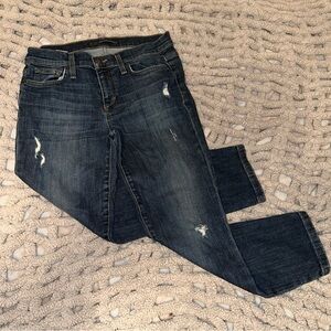Joe's Jeans Distressed Dark Blue Cropped Women Jeans Size 27